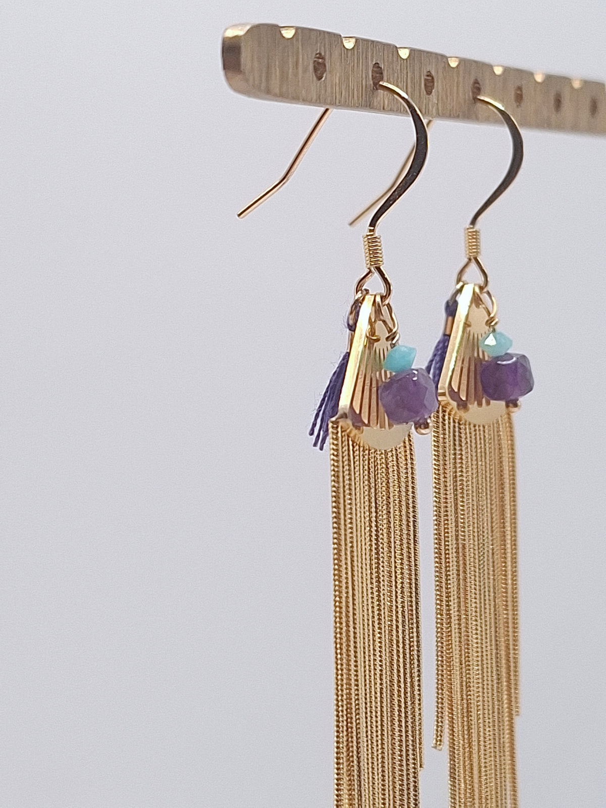 Boucles Zélia - Violet et bleu