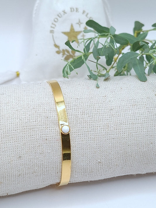 Bracelet jonc Caléa - blanc